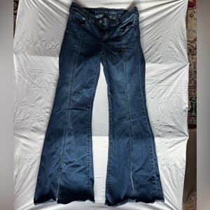 American Eagle Outfitters Dark Blue Women Festival Flare Jeans